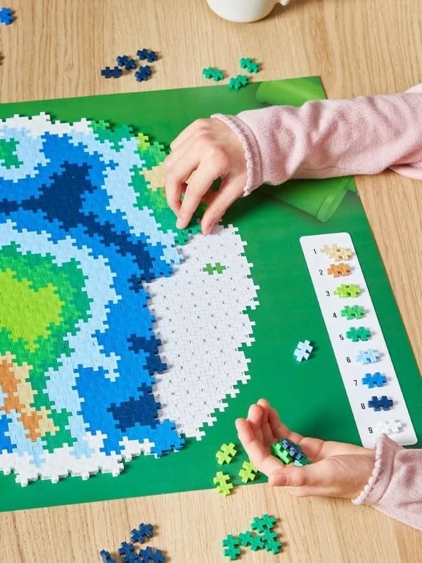 Puzzle bllok Plus-Plus, 800 copa, Glob, Shumëngjyrësh