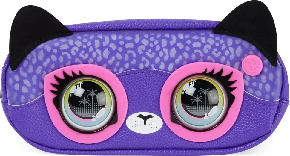 Çantë SPIN MASTER Purse Pets Savannah Spotlight, lodër interaktive dhe çantë crossbody, ngjyrë vjollcë