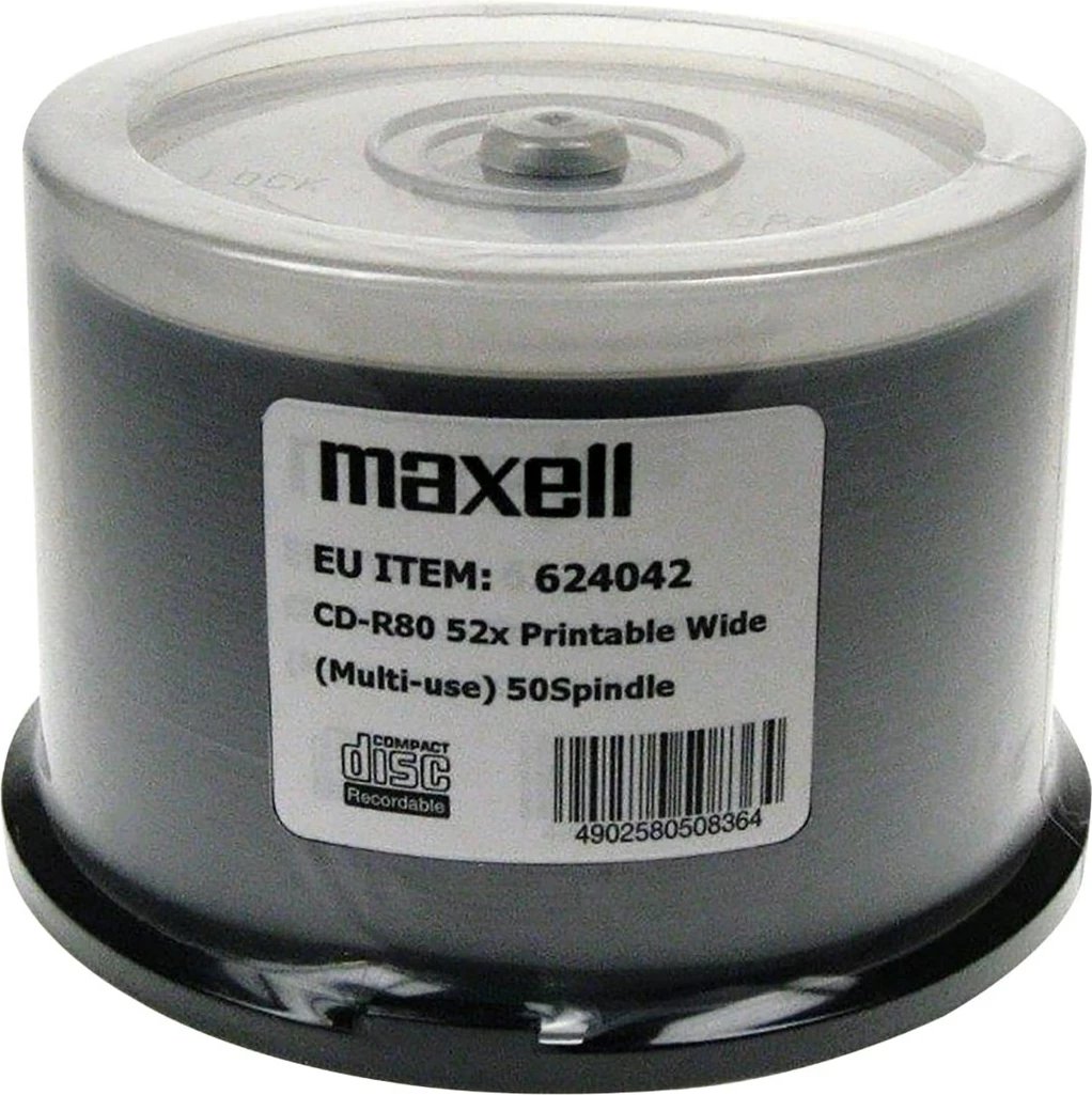 Disk CD-R Maxell 700MB 52x, 80 min, spindle, printable
