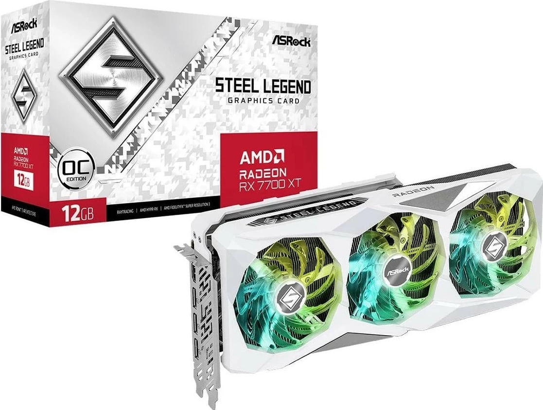 Kartelë grafike ASRock Radeon RX 7700 XT Steel Legend 12GB GDDR6