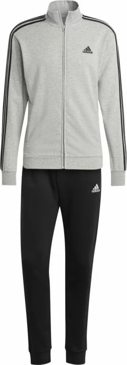 Trenerka për Meshkuj, Adidas 3-stripes French Terry, ngjyra gri/zezë