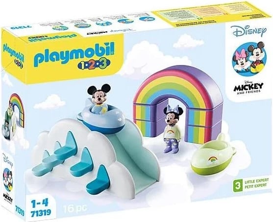 Blloqe ndërtimi Playmobil Disney & Mickey and Friends 1.2.3, Domek w chmurach Miki i Minnie 71319