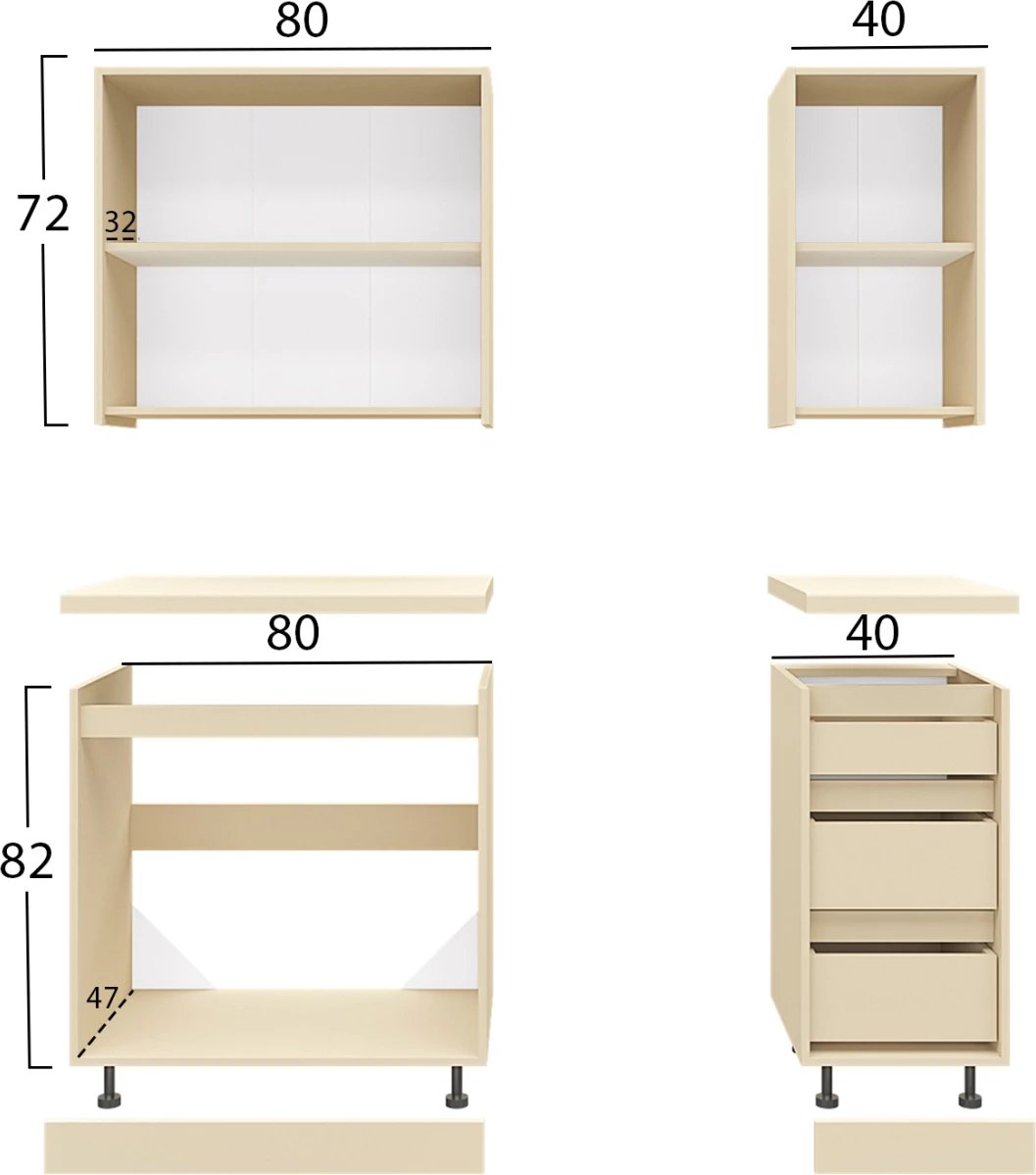 Kompozim kuzhine melamine, ngjyrë lisi Sonoma, banak mermeri beige, 120x47x84.8 cm, FH2466.11