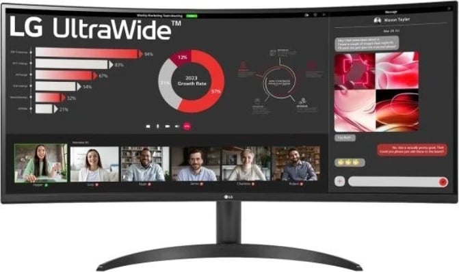 Monitor i lakuar LG 34WR50QC-B, 34", VA, UWQHD, 100 Hz, HDR, i zi