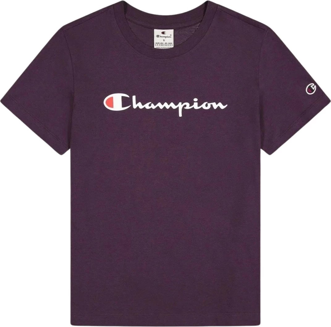 T-shirt Champion SS për femra, L, e purpurt