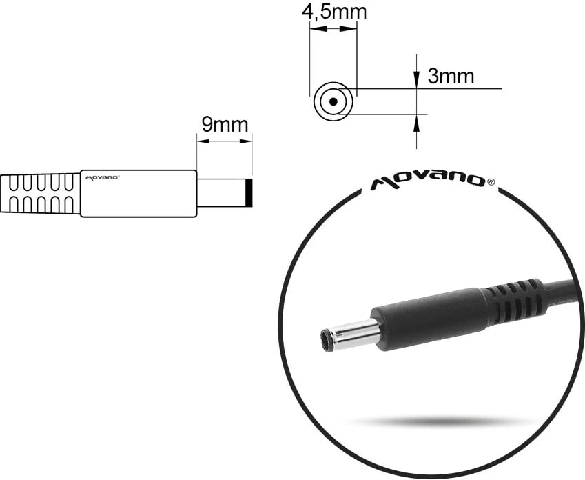 Karikues për laptop Dell, Mitsu, 19.5 W, 3.34 A, i zi 