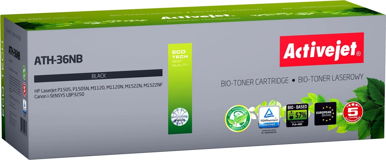 Toner zëvendësues Activejet për printer HP, Canon, 2000 fletë, i zi