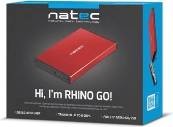 Kuti per HDD Natec Rhingo Go, 2.5", e kuqe