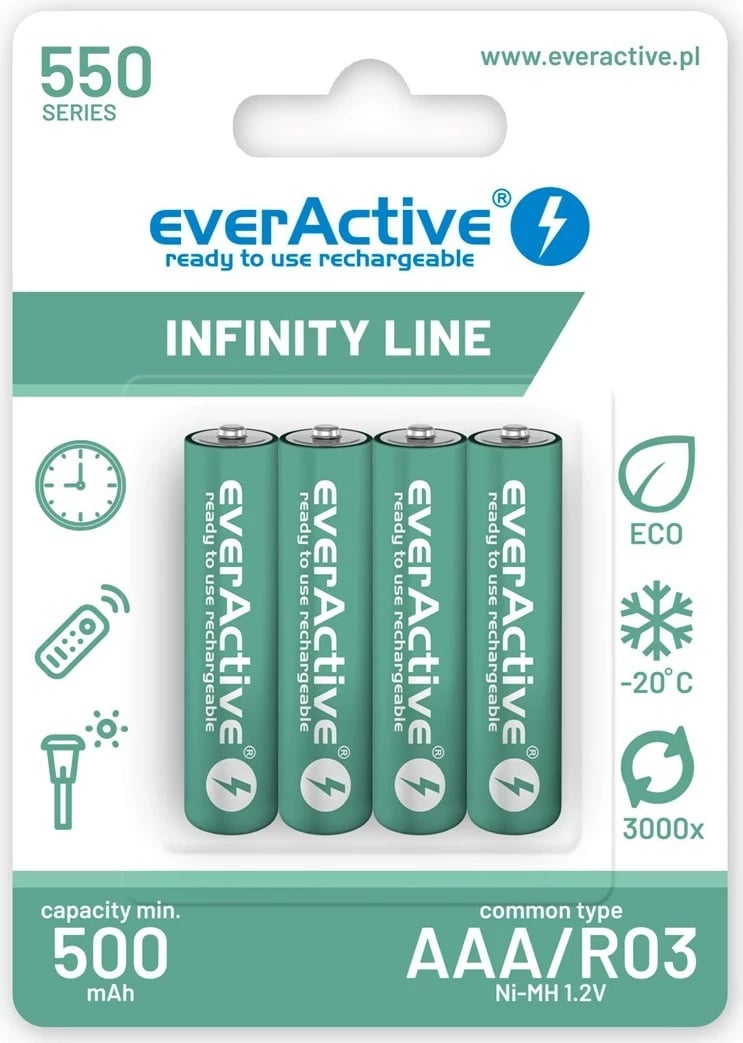 Bateri të rikarikueshme everActive Infinity Line AAA 550 mAh