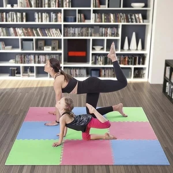 Puzzle mat ONE FITNESS MP10, jeshil-blu-kuq, multipack