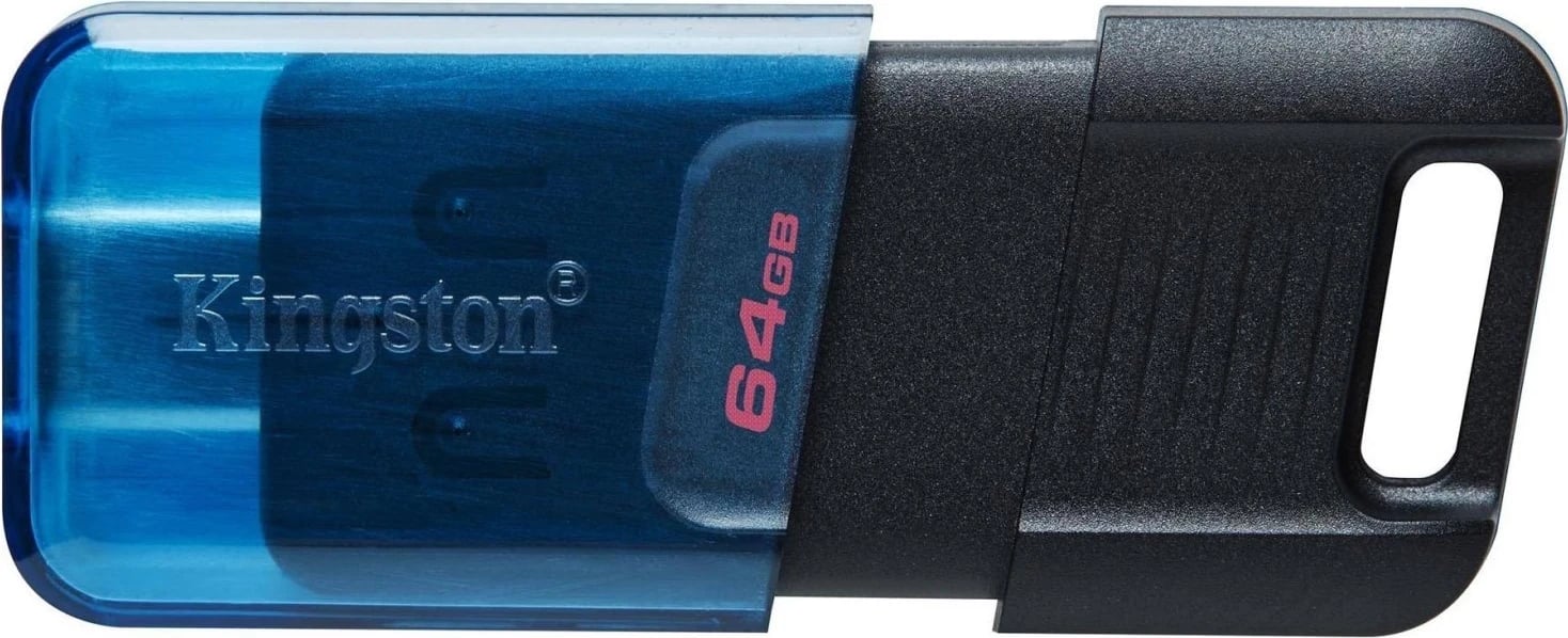 USB-C Kingston DataTraveler, 64GB, e zezë