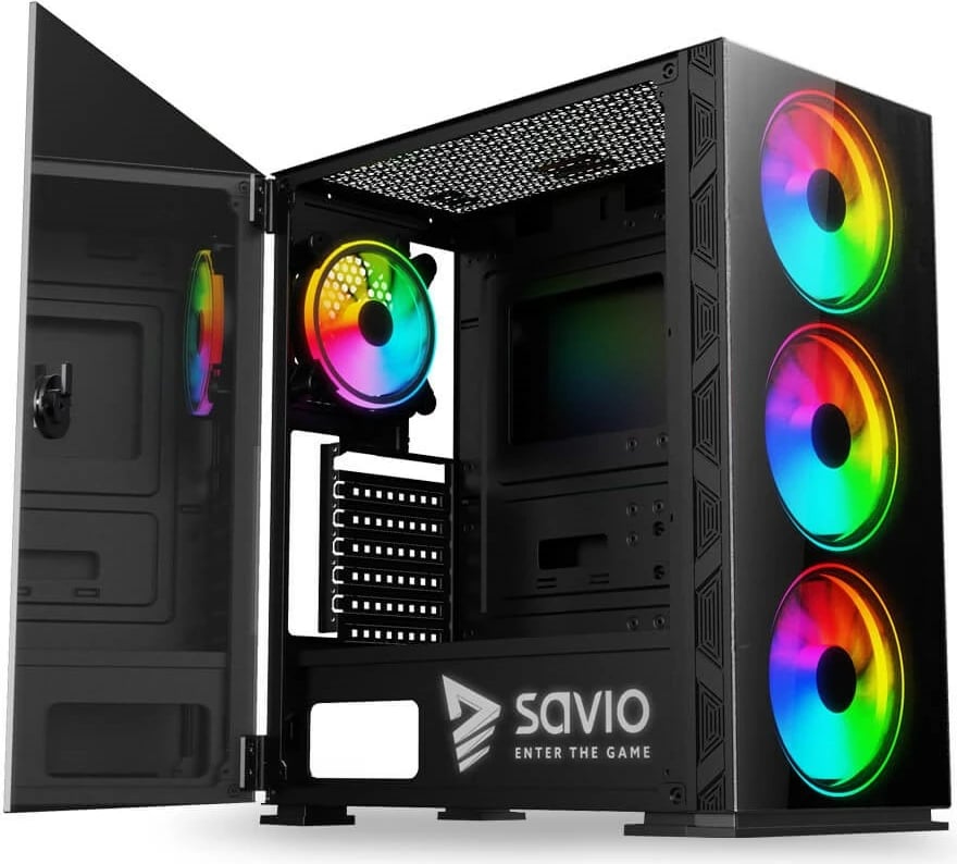 Kasë SAVIO PC Case Prime X1 ARGB, e zezë