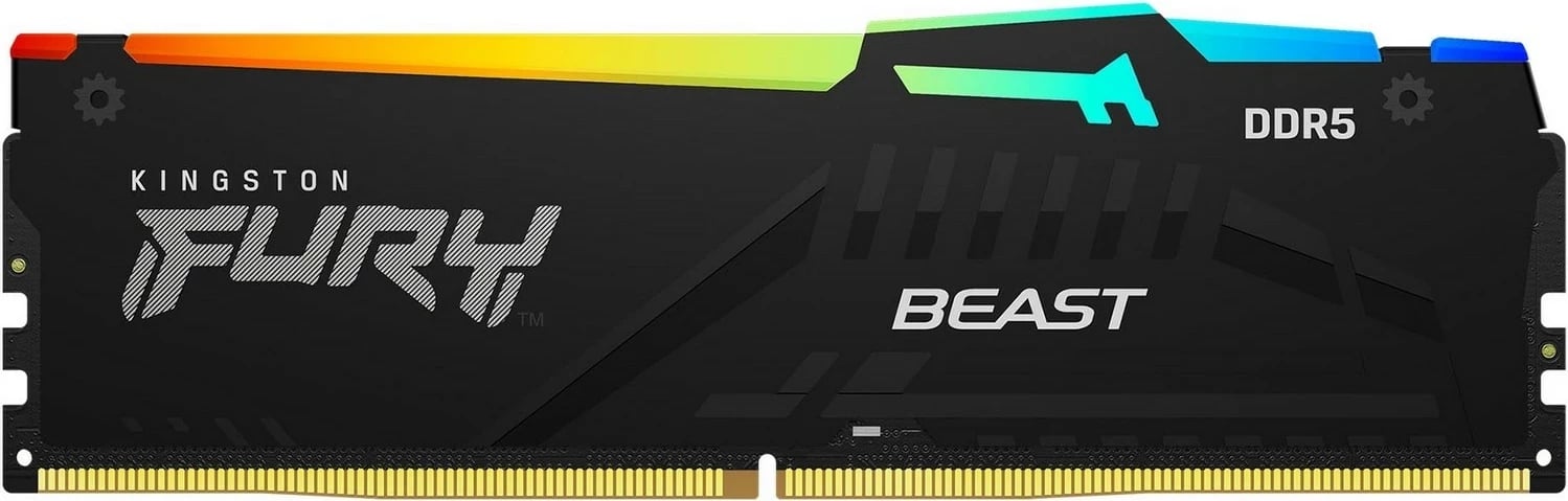 RAM Memorie Kingston FURY Beast, RGB  32GB DDR5, 6000MHz CL36, e zezë