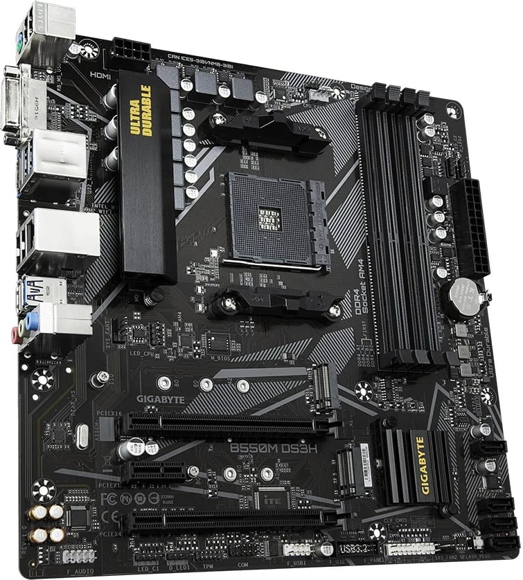 Pllakë amë Gigabyte B550M DS3H, Socket AM4, micro ATX, e zezë