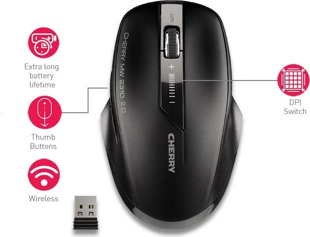 Maus Cherry MW 2310 2.0, Wireless, 2400 DPI, Zi