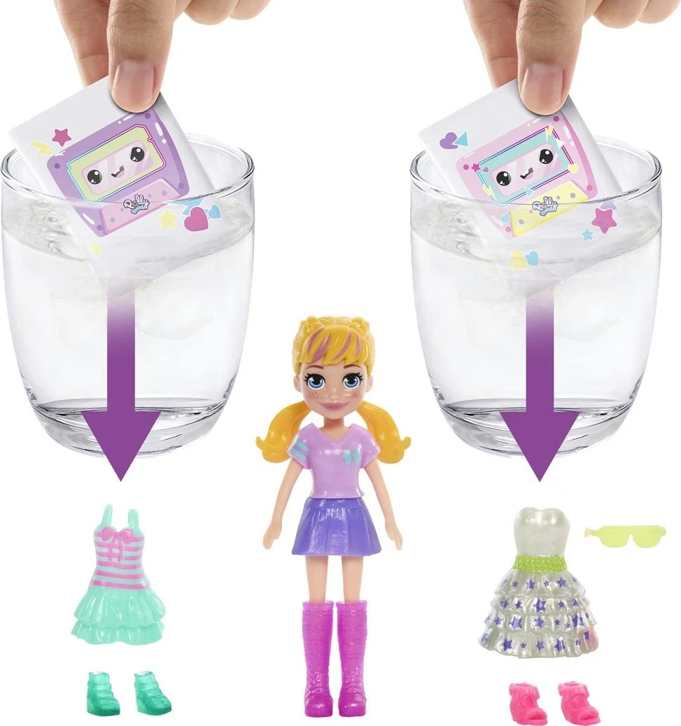 Set lojërash Polly Pocket Disco Dance Fashion Reveal, MATTEL, shumëngjyrësh