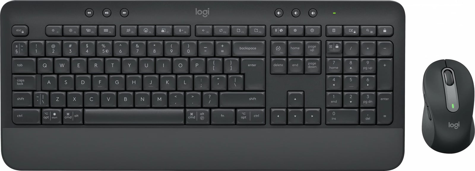 Kombo Logitech Signature MK650 për Biznes, Wireless, Bluetooth, Membranë, QWERTZ, Grafit, Maus i përfshirë