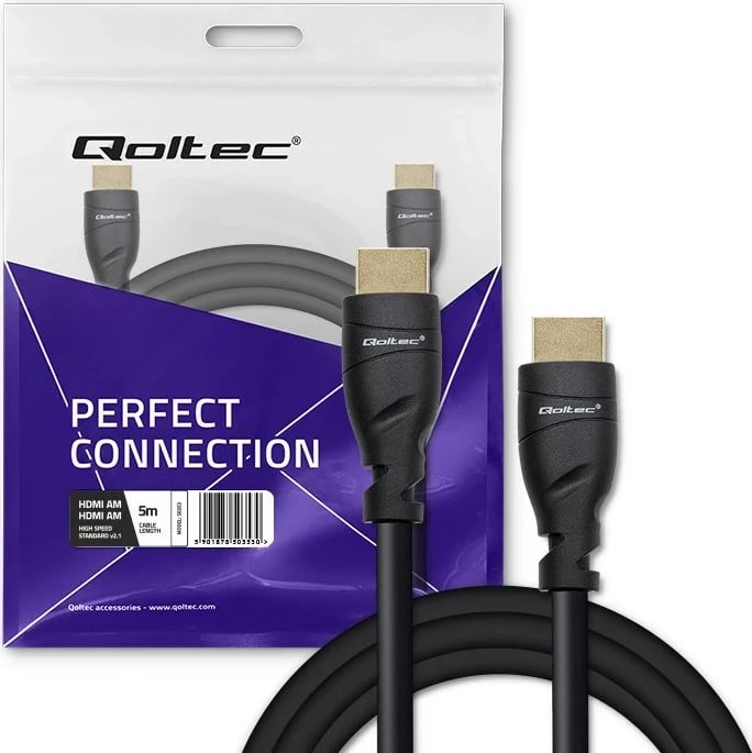 Kabëll HDMI Qoltec 50353, 8K, 5m, i artë