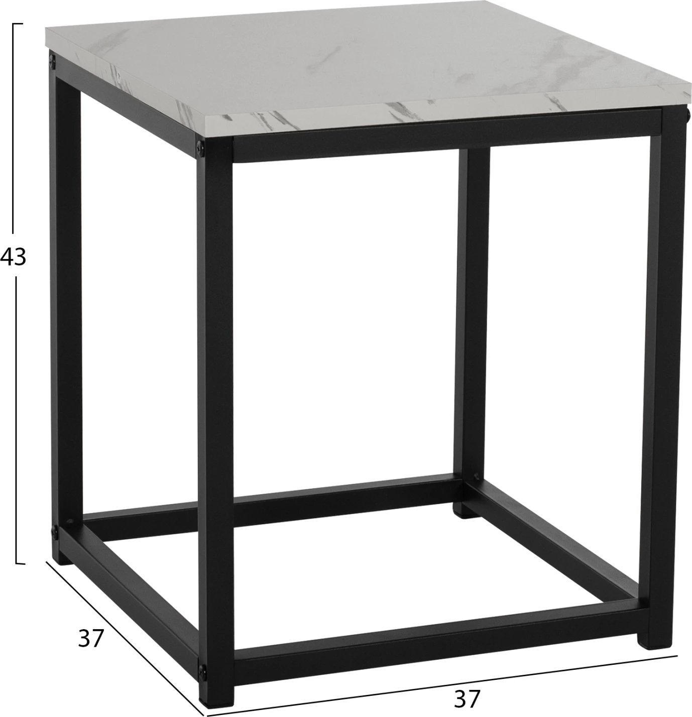 Tavolina anësore GRELAY set 2 copë MDF & metal 45Χ45Χ50Hcm.FH8762.12