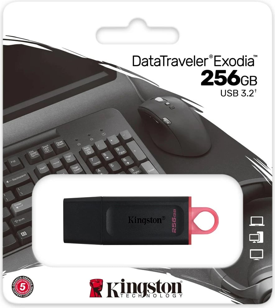 USB Kingston, Exodia, 256 GB, e zezë