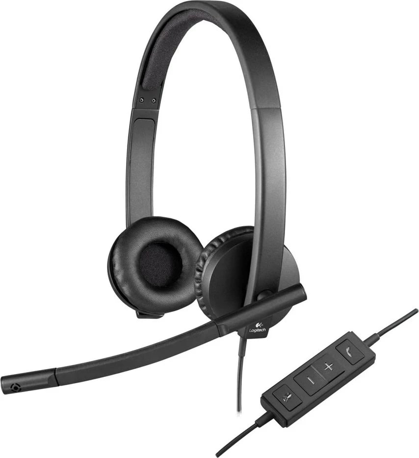 Kufje Logitech USB H570e Stereo, të zeza