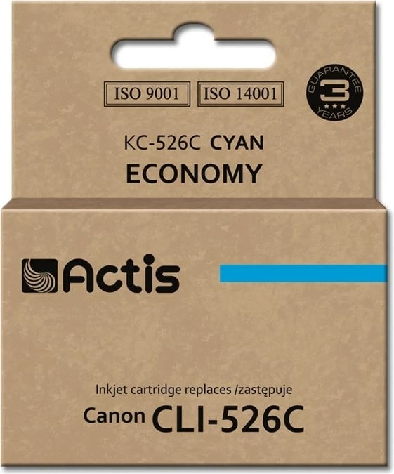 Ngjyrë zëvendësuese Actis KC-526C për printer Canon CLI-526C, standard, 10ml, e kaltër  