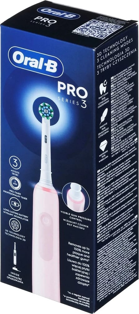 Furçë dhëmbësh elektrike Braun Oral-B PRO3, Rozë