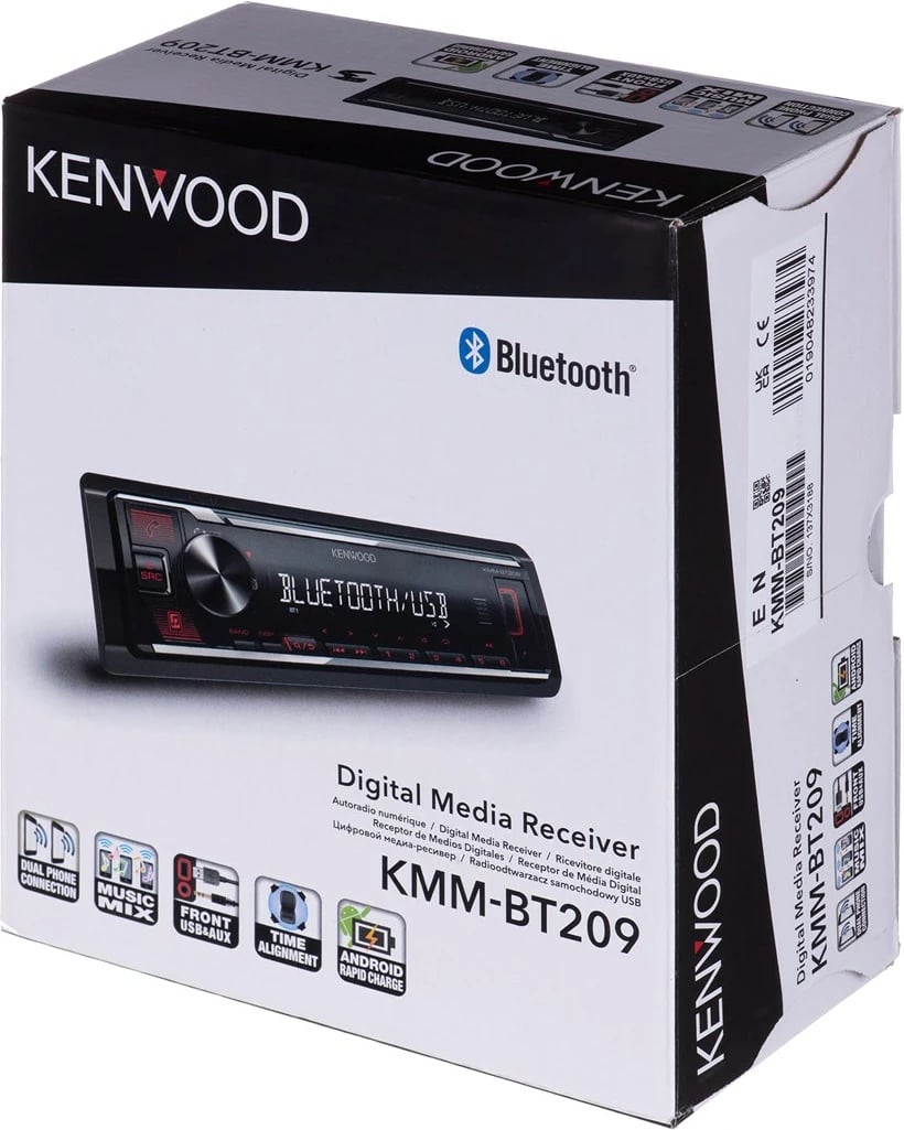 Radio për veturë Kenwood KMM-BT209, e zezë