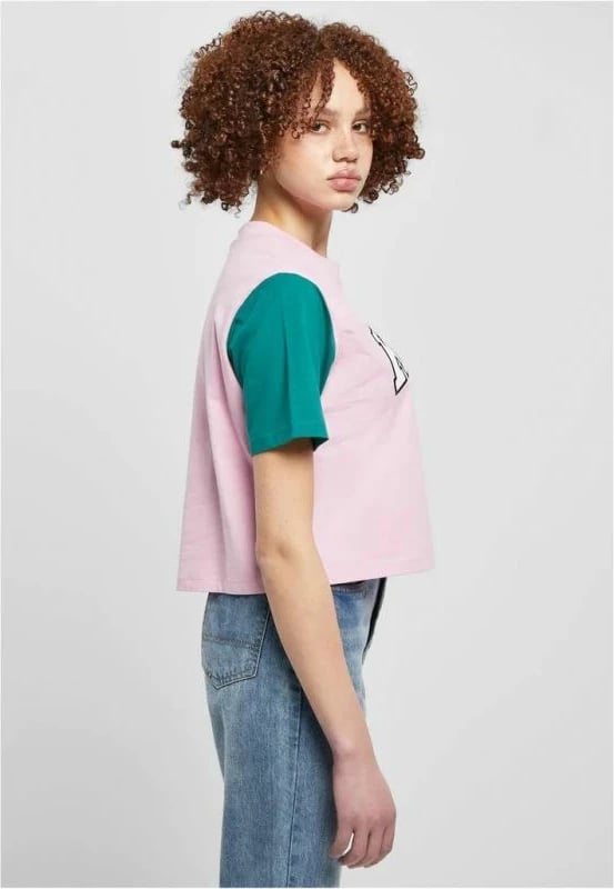 Maicë Karl Kani për Femra, Serif Crop Block Tee W, Rozë dhe Multicolor