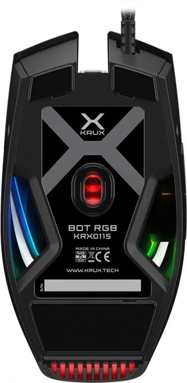 Mausi i lojërave Krux, CROSS BOT RGB, i zi