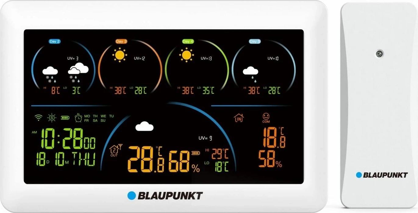 Stacion moti Blaupunkt WS50WH APP, Wi-Fi, LCD, i bardhë