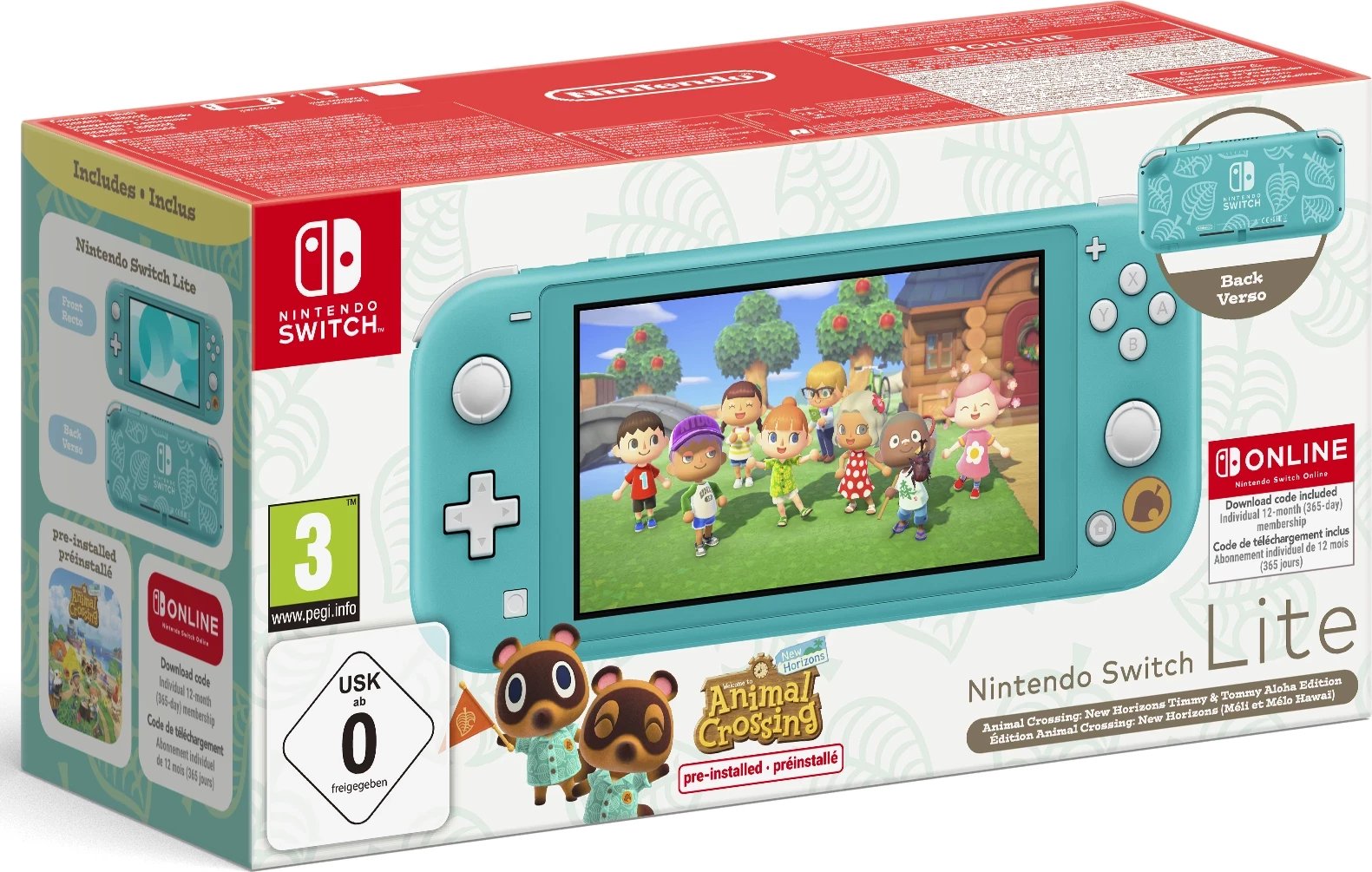 Konsolë Nintendo Switch Lite, Animal Crossing, Turchese