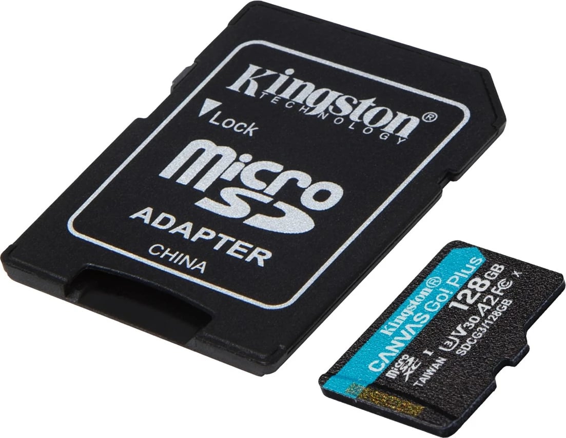 Kartë memorie Kingston MicroSD Canvas Go Plus, 128 GB, e zezë