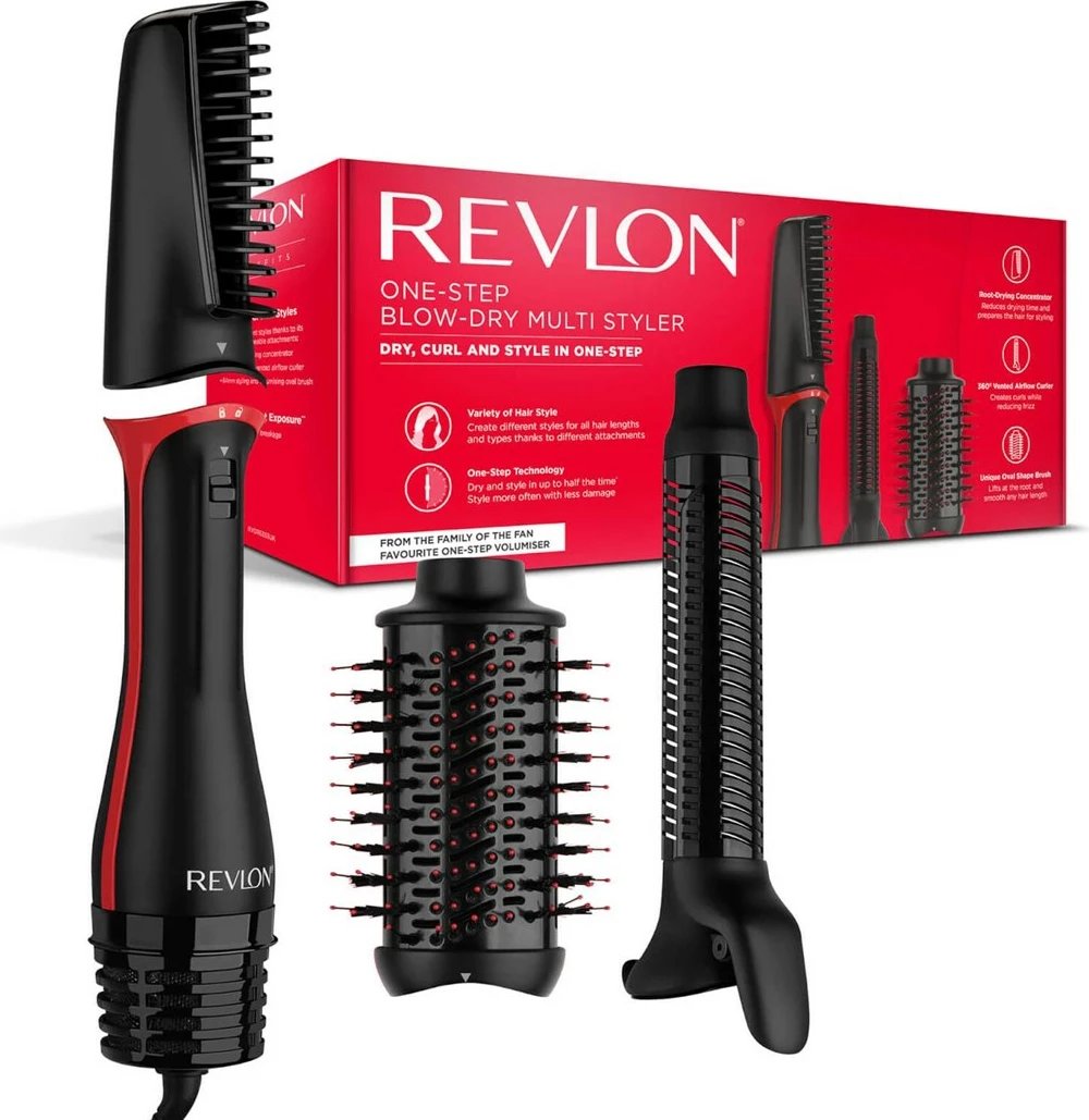 Multistyler flokësh Revlon RVDR5333E, 1100 W, Ngrohtë, Zi, Kuq