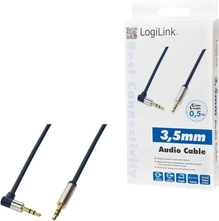 Kabllo LogiLink miniJack 0.5m, blu