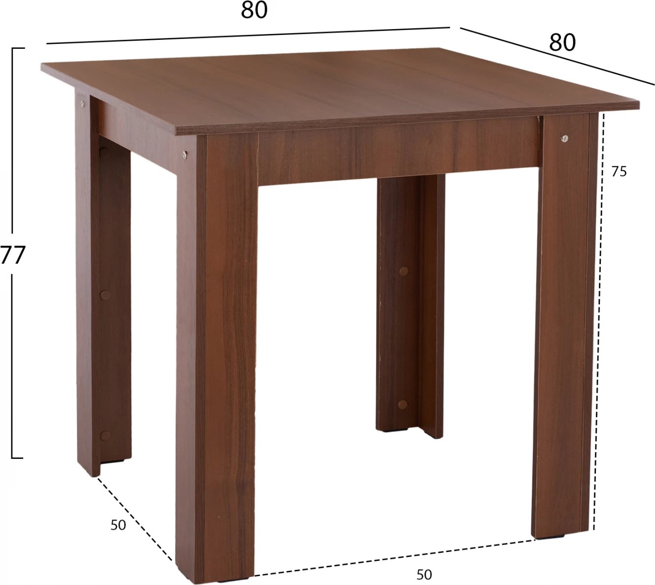 Tavolinë kuzhine KELVIN FH2427.04, 80x80x77H, ngjyrë arre