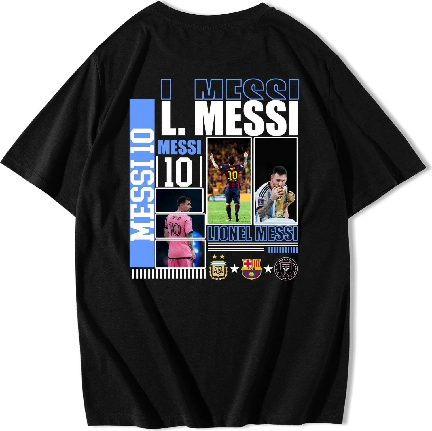 Maicë për meshkuj BRZ Collection Lionel Messi, e zezë