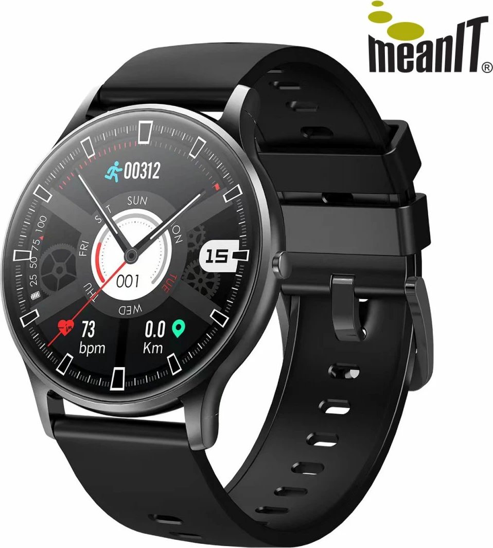 Smartwatch meanIT M35 Elite, 1.3", e zezë