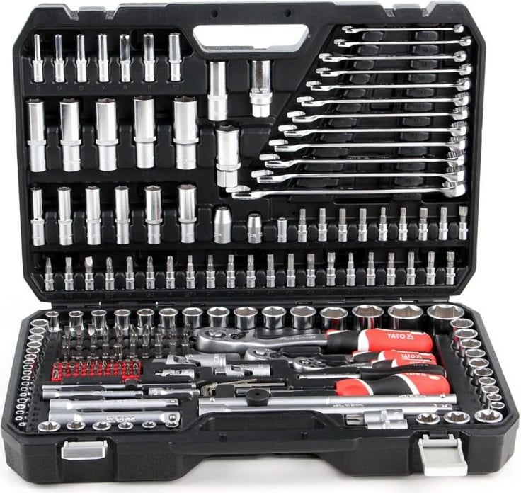 Set veglash YATO YT-38841, 1/4'', 3/8'', 1/2'', 216 pjesë