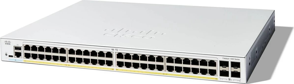 Switch Cisco Catalyst C1300-48P-4X, 48 Port GE, PoE, 4x10GE SFP+, Bardhë