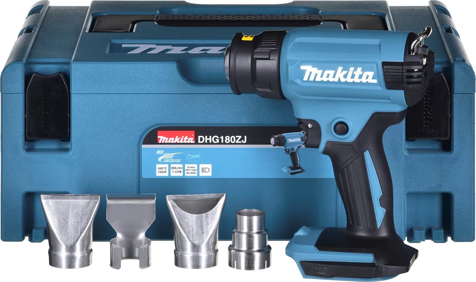 Pistoletë nxehtësie Makita DHG180ZJ, 18V, Blu