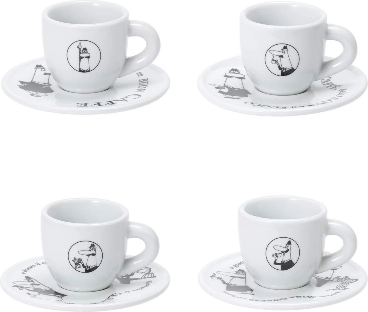 Set filxhanësh espresso BIALETTI CAROUSEL Porcelan 4x 50 ml Bardhë