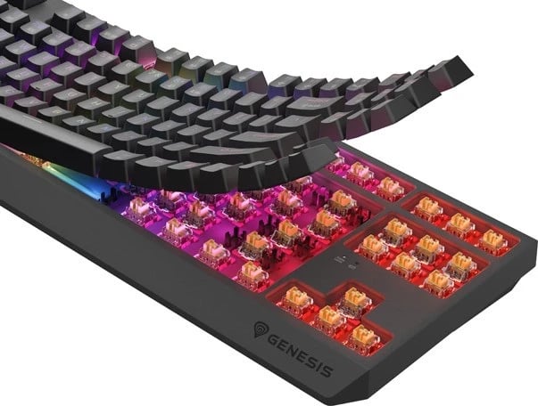 Tastaturë mekanike Genesis Thor 230 TKL, RGB, Outemu Panda, e zezë