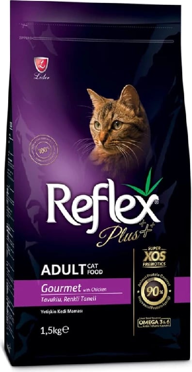 Ushqim për mace të rritura Reflex Plus Adult Gourmet, me pulë, 1.5 kg