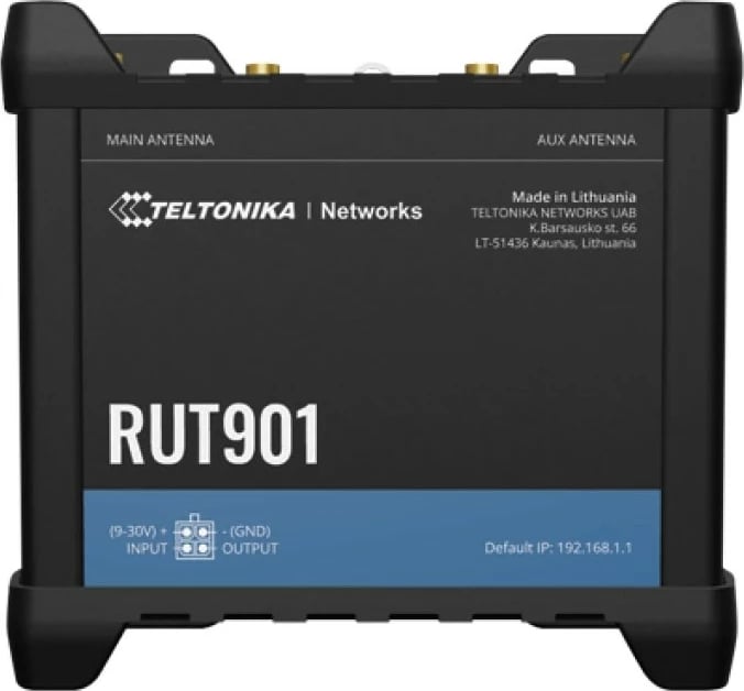 Router rrjeti celular Teltonika RUT901, Ethernet i shpejtë, 10/100 Mbit/s, i zi