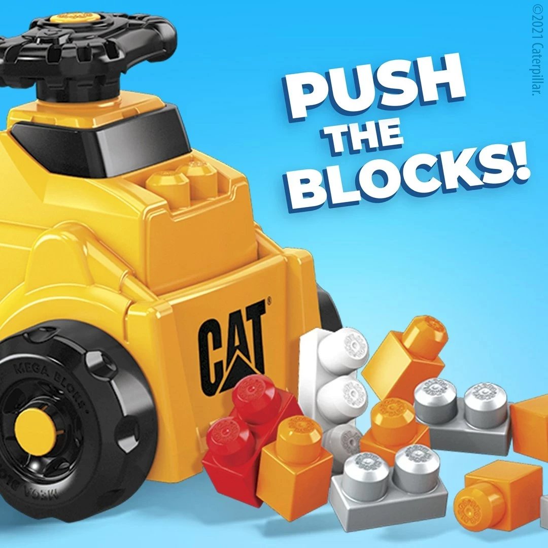 Lodër me rrota MEGA BLOKS CAT, MATTEL, e verdhë