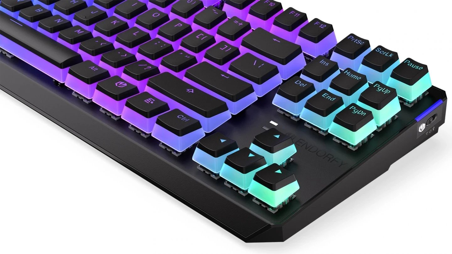 Tastierë Wireless ENDORFY Thock TKL me Ngjyra RGB dhe Pudding të Kuqe