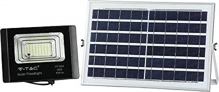 Projektor LED solar V-TAC 12W, IP65, me telekomandë, Timer, 6000K, i zi