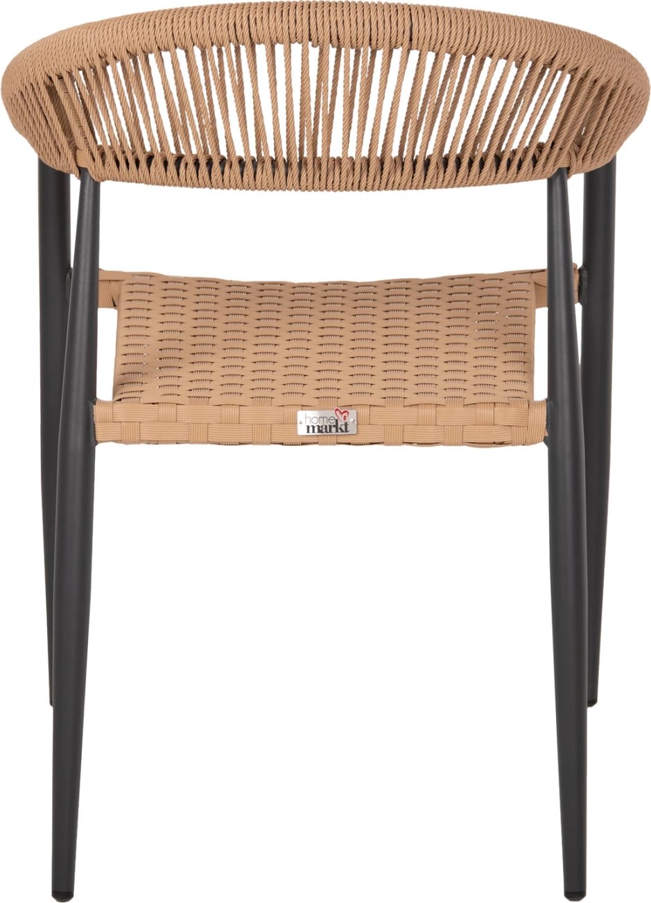 Karrige alumini FH5854.12, ngjyrë gri qymyr, alumini-bezhë PE rattan, 56x60x78