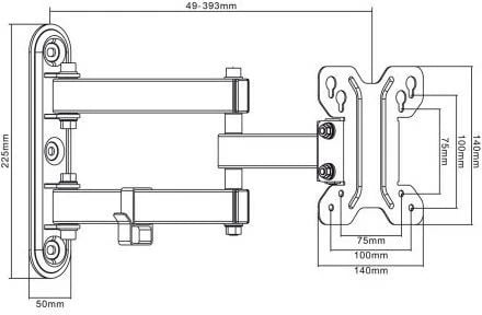 Mbajtës TV Maclean MC-740, 13-23", 30kg, max vesa 100x100, i zi